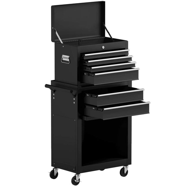 6-Drawer Rolling Tool Chest Removable Tool Storage Cabinet with Sliding Drawers - GoplusUS