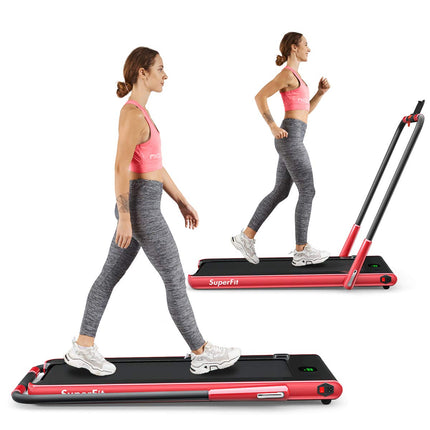2 in 1 Folding Treadmill, 2.25HP Under Desk Electric Superfit Treadmill - GoplusUS