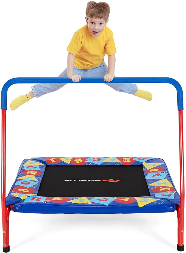 36" Square Toddler Trampoline, 330LBS Load Mini Kids Trampoline - GoplusUS