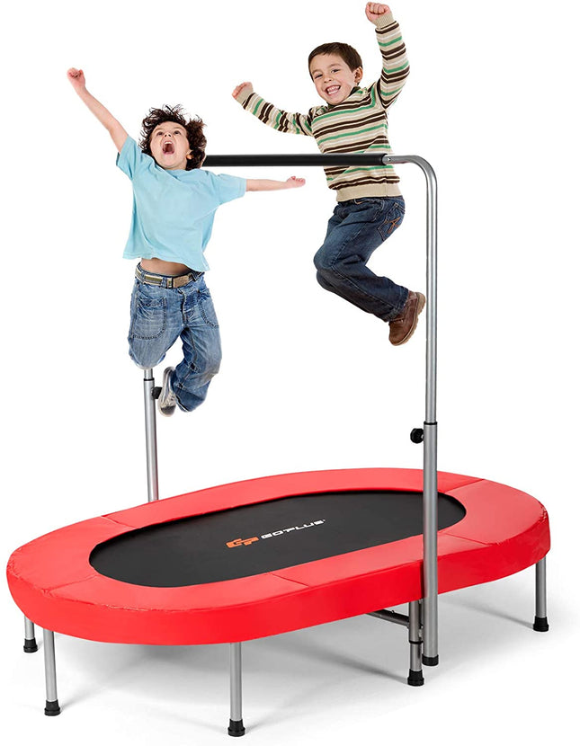 Foldable Trampoline, Double Mini Kids Trampoline Rebounder - GoplusUS