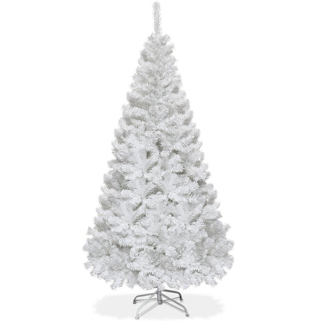 White Christmas Tree with Solid Metal Legs Perfect for Holiday Indoor and Outdoor Decoration
