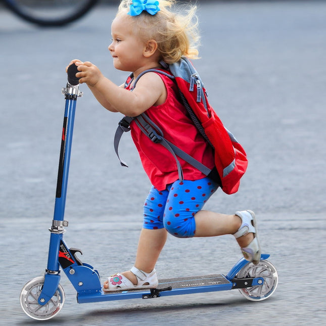 Folding Kick Scooter for Kids, 2 Flash Wheels Deluxe Aluminum - GoplusUS