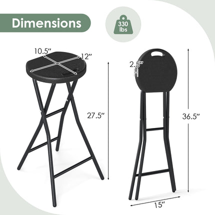 Goplus Folding Stool 27.5" Counter Height Backless Bar Chair with 330 lbs Capacity