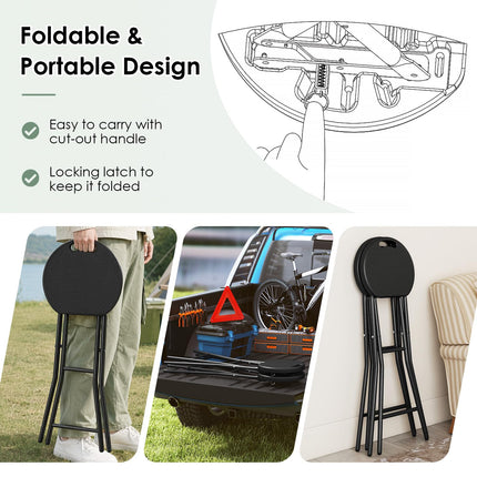 Goplus Folding Stool 27.5" Counter Height Backless Bar Chair with 330 lbs Capacity