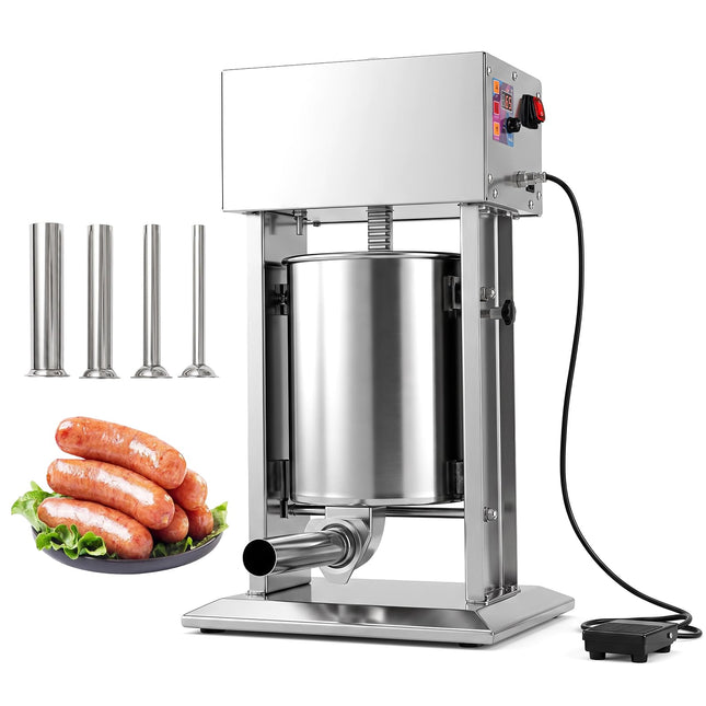 Goplus Electric Sausage Stuffer with 4 Stuffing Tubes | Vertical Sausage Making Machine (10L/12L/15L)