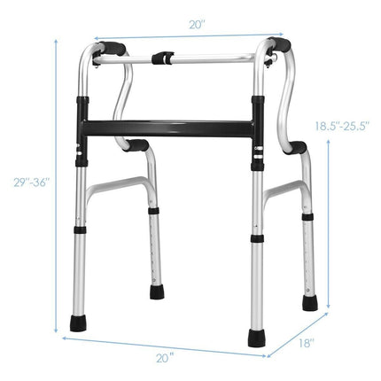 Folding Walker, 400LBS FDA Certification Toilet Armrest - GoplusUS