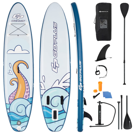 Goplus Inflatable Stand up Paddle Board Surfboard SUP Board with Adjustable Paddle Carry Bag - GoplusUS