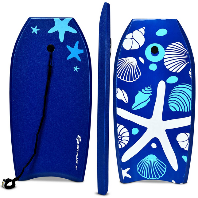 Goplus Body Board, Lightweight Bodyboard with EPS Core, XPE Deck, HDPE Slick Bottom - GoplusUS