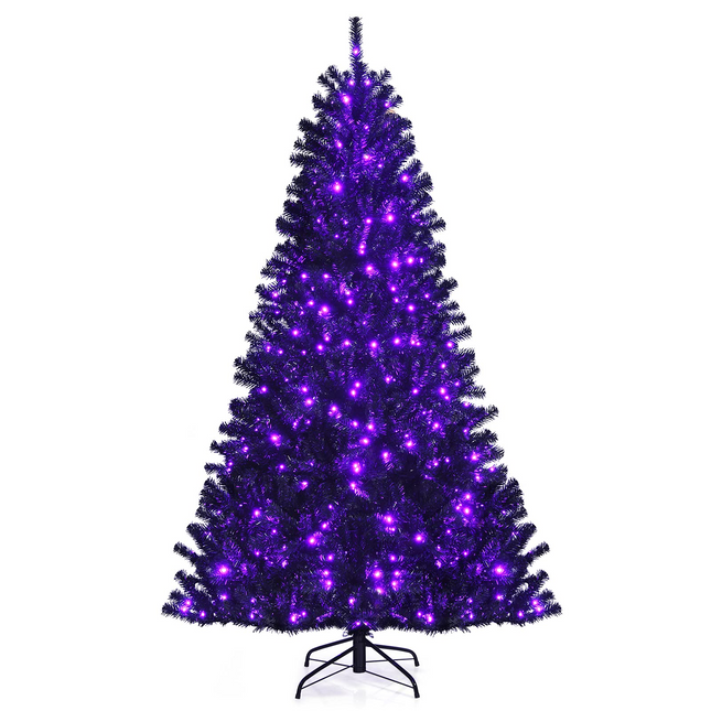 Goplus Halloween Tree, Hinged Artificial Christmas Tree Metal Stand, Perfect Halloween Decoration for Holiday Festival Parties - GoplusUS