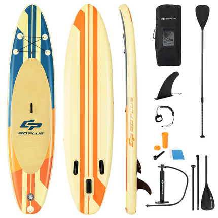 Goplus Inflatable Stand up Paddle Board Surfboard SUP Board with Adjustable Paddle Carry Bag - GoplusUS