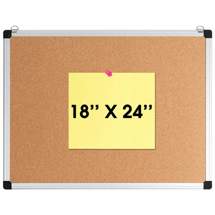 Cork Board, Bulletin Board, 18 x 24 3 Pack Aluminum Framed Cork Notice Pin Board Memo Board - GoplusUS