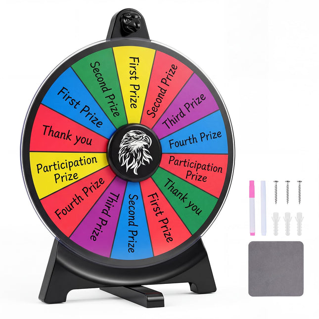 Goplus 12/20 inch Spinning Prize Wheel with Blackboard Marker Eraser & Spare Pointer