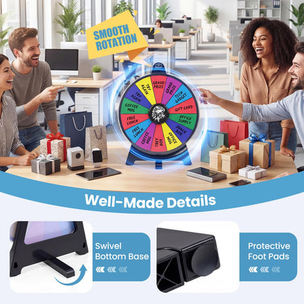 Goplus 12/20 inch Spinning Prize Wheel with Blackboard Marker Eraser & Spare Pointer