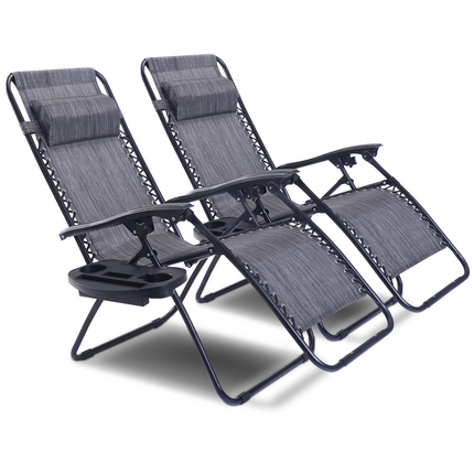 Goplus 2PC Zero Gravity Chairs Lounge Patio Folding Recliner - GoplusUS