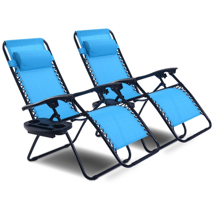Goplus 2PC Zero Gravity Chairs Lounge Patio Folding Recliner - GoplusUS