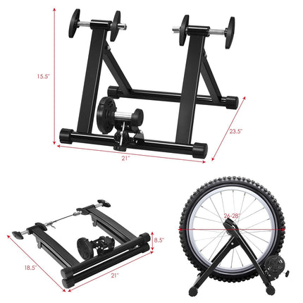 Bike Trainer Stand, Indoor Steel Exercise Bicycle Trainers with Magnetic Flywheel - GoplusUS