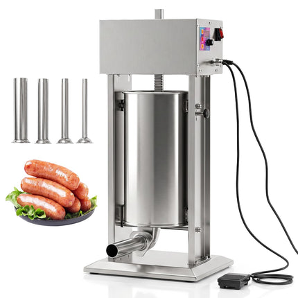 Goplus Electric Sausage Stuffer with 4 Stuffing Tubes | Vertical Sausage Making Machine (10L/12L/15L)