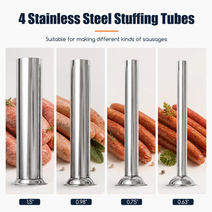Goplus Electric Sausage Stuffer with 4 Stuffing Tubes | Vertical Sausage Making Machine (10L/12L/15L)