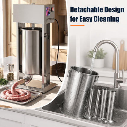 Goplus Electric Sausage Stuffer with 4 Stuffing Tubes | Vertical Sausage Making Machine (10L/12L/15L)