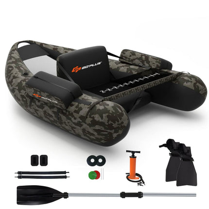 Inflatable Fishing Float Tube, with Storage Pockets - GoplusUS