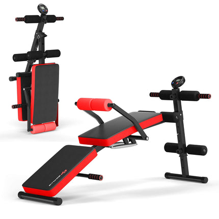 6 in 1 Adjustable Sit Up Bench, Foldable Utility Weight Bench - GoplusUS
