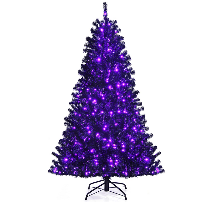 Goplus Halloween Tree, Hinged Artificial Christmas Tree Metal Stand, Perfect Halloween Decoration for Holiday Festival Parties - GoplusUS