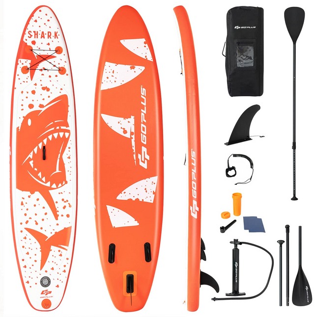 Goplus Inflatable Stand up Paddle Board Surfboard SUP Board with Adjustable Paddle Carry Bag - GoplusUS