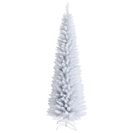 5FT / 6FT / 7FT Pencil Christmas Tree, Artificial Slim White Christmas Tree - GoplusUS