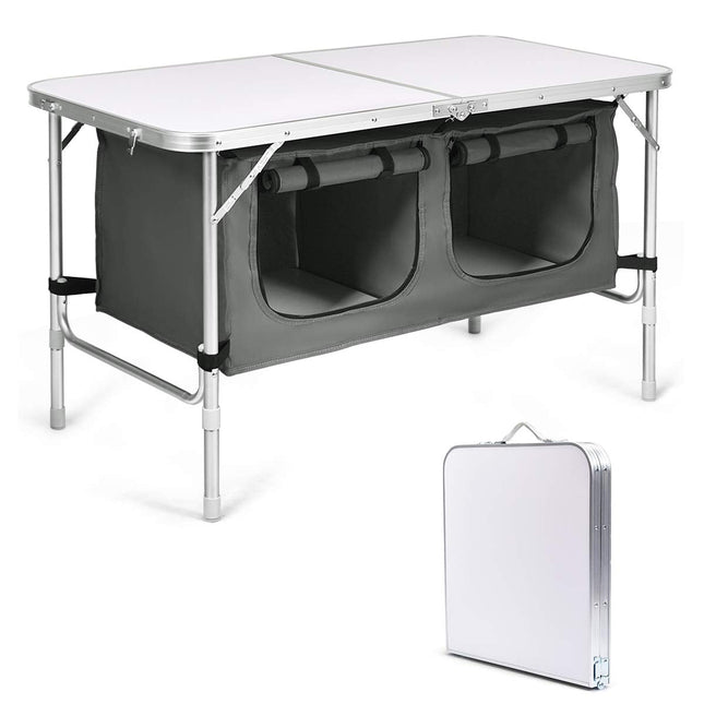 Folding Camping Table with Storage - GoplusUS