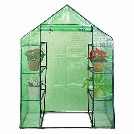 Green House Walk in Plant Gardening Greenhouse Plastic 4-Tier 8 Shelves for Indoor Outdoor, 4.9" x 2.5" x 6.4" - GoplusUS