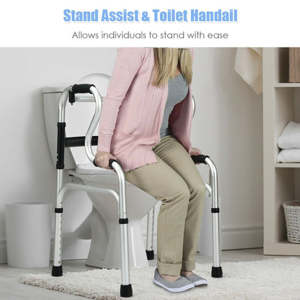 Folding Walker, 400LBS FDA Certification Toilet Armrest - GoplusUS