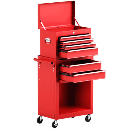 6-Drawer Rolling Tool Chest Removable Tool Storage Cabinet with Sliding Drawers - GoplusUS
