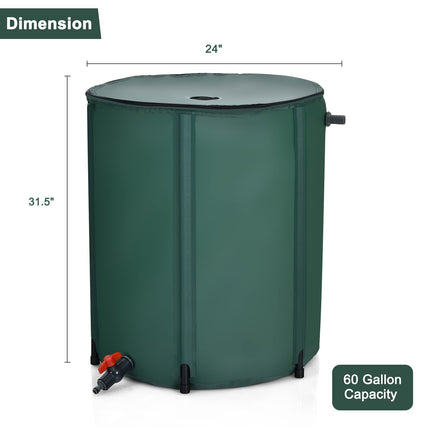 Portable Rain Barrel Water Collector Collapsible Tank