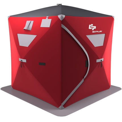 Portable Ice Shelter Pop-up Ice Fishing Tent Shanty 3-4 Person