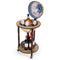 17" Wood Globe Wine Bar Stand 16th Century Italian Rack Liquor Bottle Shelf - GoplusUS