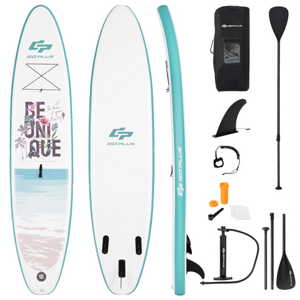 Goplus Inflatable Stand up Paddle Board Surfboard SUP Board with Adjustable Paddle Carry Bag - GoplusUS