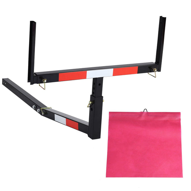 Goplus Pick up Truck Bed Hitch Extender Adjustable Extension Rack w/Flag for Ladder (Black) - GoplusUS