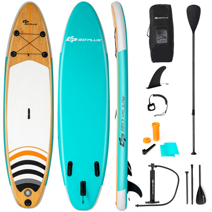 Goplus Inflatable Stand up Paddle Board Surfboard SUP Board with Adjustable Paddle Carry Bag - GoplusUS