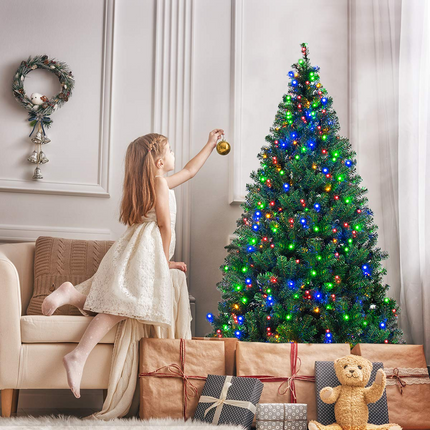 Goplus Artificial Christmas Tree Premium Spruce Hinged Tree, UL-Certified Transformer - GoplusUS