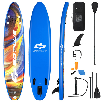 Goplus Inflatable Stand up Paddle Board Surfboard SUP Board with Adjustable Paddle Carry Bag - GoplusUS