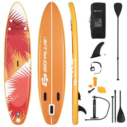 Goplus Inflatable Stand up Paddle Board Surfboard SUP Board with Adjustable Paddle Carry Bag - GoplusUS
