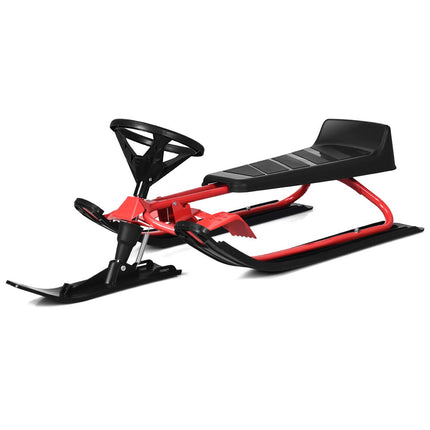 Ski Sled Slider Board with Steering Wheel - Goplus