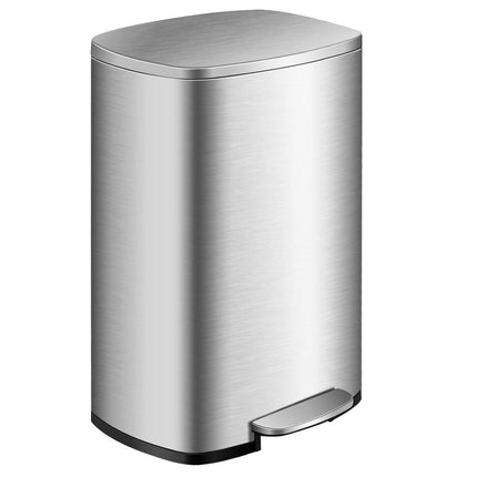 Goplus 50 Liter / 13.2 Gallon Stainless Steel Step Trash Can - GoplusUS