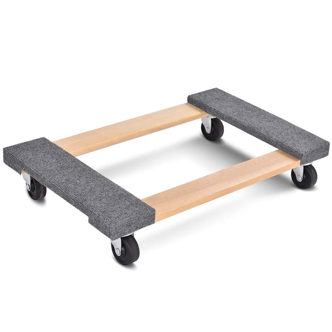 Moving Dolly Heavy Duty Wood Furniture Dllies Movers Carrier (30"x18" with Carpet End) - GoplusUS