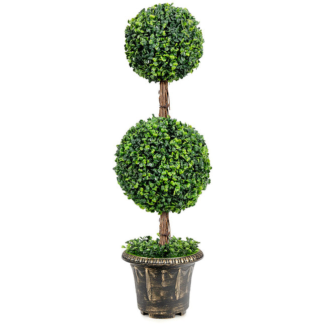 3 Ft /4 Ft Artificial Boxwood Topiary Tree, Fake Greenery Plants Ball Tree - GoplusUS