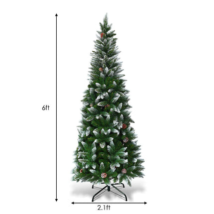 5ft, 6FT 7.5FT Artificial Pencil Christmas Tree - GoplusUS