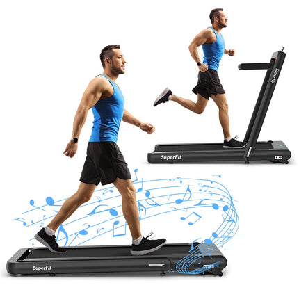 Goplus 2 in 1 Folding Treadmill, 4.75HP Superfit Under Desk Electric Treadmill with APP Control - GoplusUS