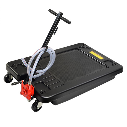 Goplus Portable Oil Drain Pan with Pump 17 Gallon Low Profile Oil Change Pan for Truck Car with 8' Hose - GoplusUS