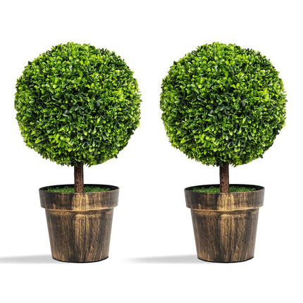 22" Artificial Ball Shaped Tree, Boxwood Tabletop Plant - GoplusUS