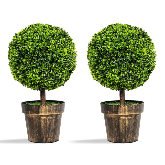 22" Artificial Ball Shaped Tree, Boxwood Tabletop Plant - GoplusUS
